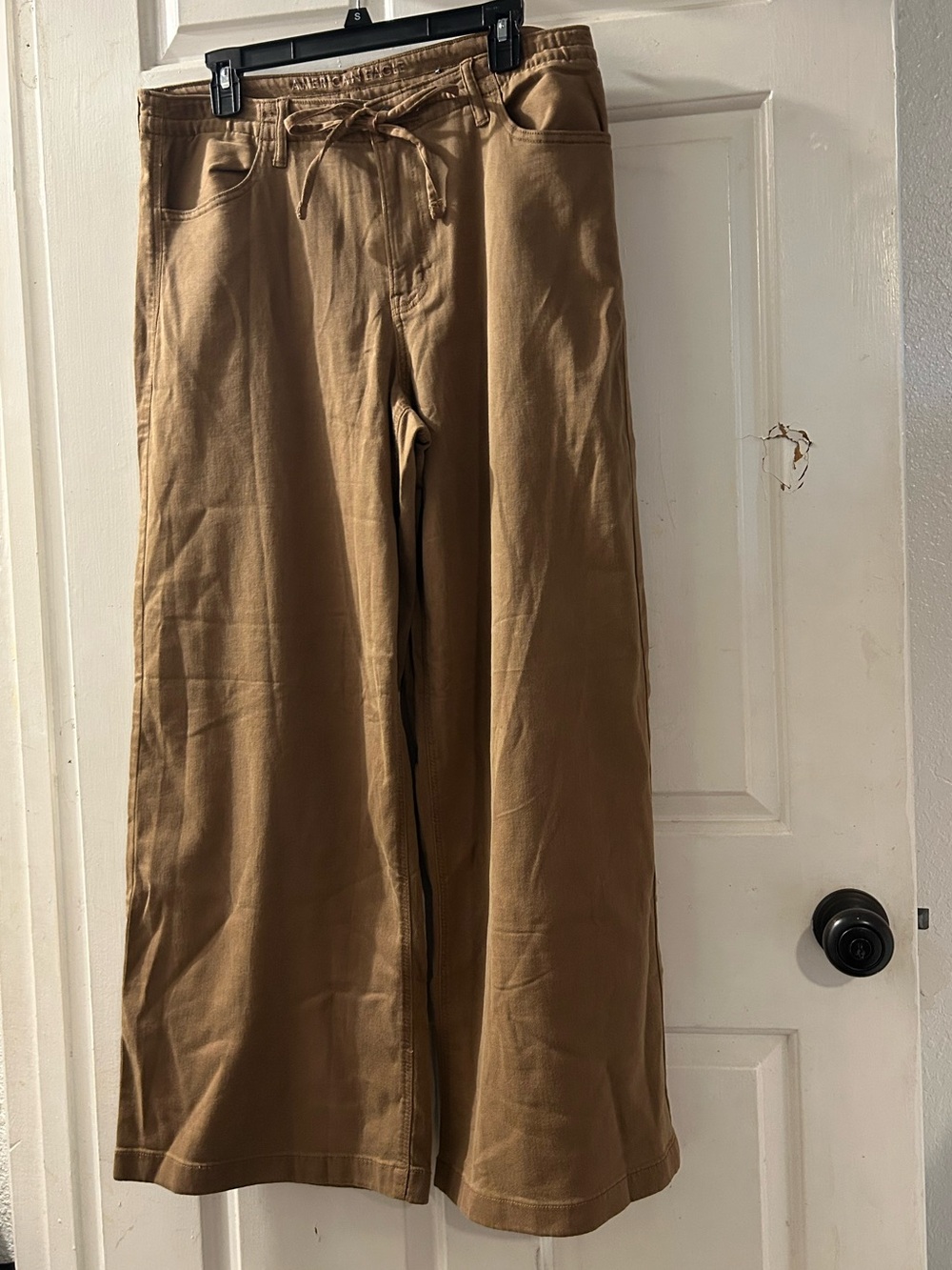 American Eagle Outfitters Wide-Leg Chinos in Tan